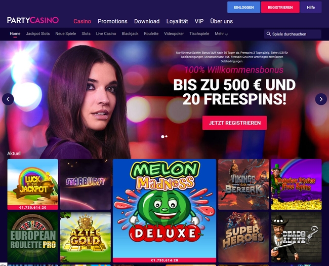 Partycasino Home Page